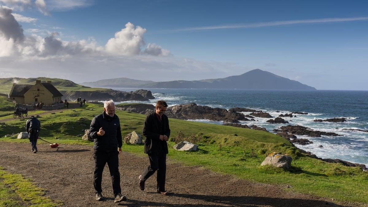 Martin McDonagh & Colin Farrell on set of Banshees of Inisherin